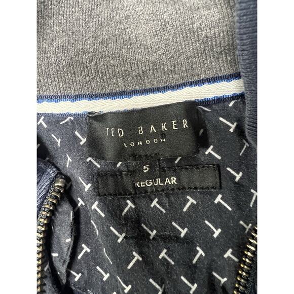 Ted Baker London Sweater Men’s 5 Med-Large Blue Poly Cotton 1/4 Zip - Picture 6 of 8